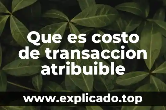 Que es el costo liquido 8 Que es costo de transaccion atribuible