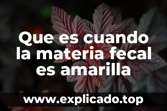 Que es el sondeo periodico 5 Que es cuando la materia fecal es amarilla