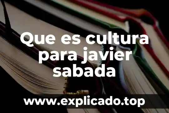 Que es cultura sexual 5 Que es cultura para javier sabada