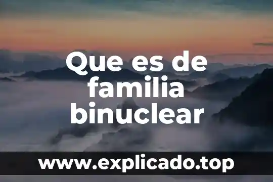Que es un supuesto en derecho de familia 6 Que es de familia binuclear