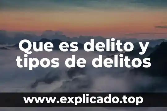 Que es delito y tipos de delitos