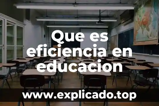 Que es nem en educacion 3 Que es eficiencia en educacion