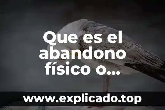 Que es el abandono físico o negligencia infantil