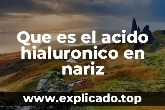Qué es el ácido nucleico artículo 3 Que es el acido hialuronico en nariz