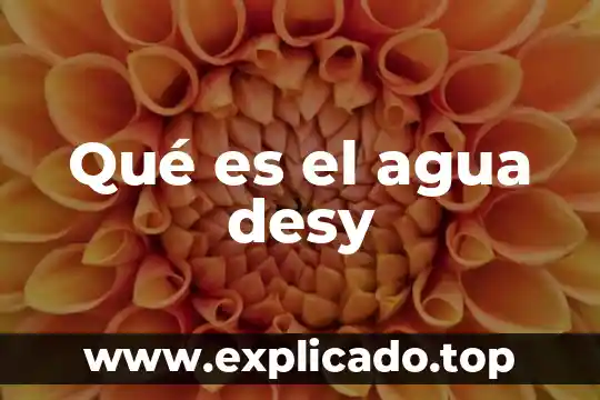 Qué es el agua desy