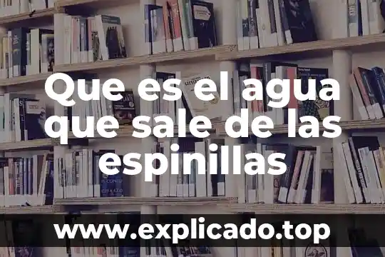 Que es el agua que sale de las espinillas