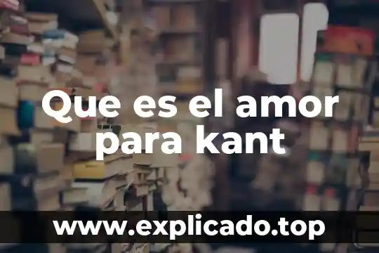 Que es filosofia para emmanuel kant 8 Que es el amor para kant