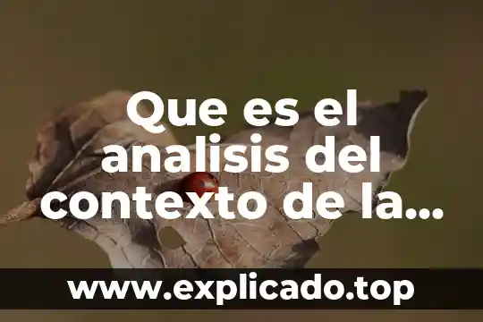 Que es el contexto historico social 6 Que es el analisis del contexto de la industria
