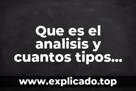 Que es el analisis y cuantos tipos hay