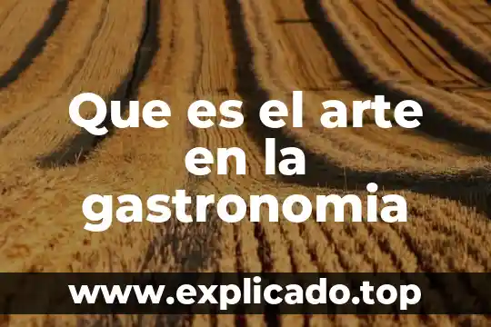 Que es una variable en gastronomia 6 Que es el arte en la gastronomia