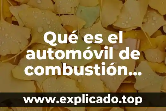 Qué es el automóvil de combustión interna