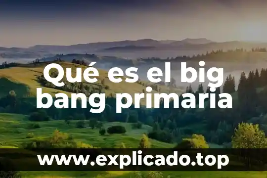 Que es el big data y analytics 7 Qué es el big bang primaria