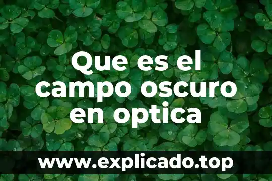 Que es un reglamento escolar ejemplo 3 Que es el campo oscuro en optica
