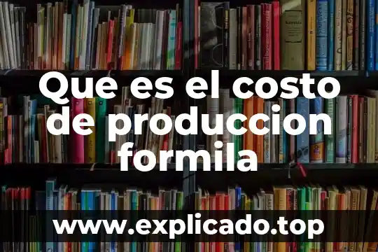 Sistemas de producción e inventarios que es 5 Que es el costo de produccion formila