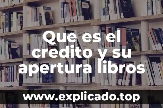 Libros sobre lo que es una categoría de análisis 5 Que es el credito y su apertura libros