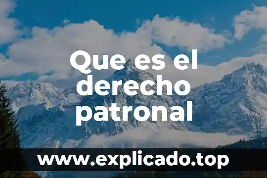 Que es el derecho de usuario 8 Que es el derecho patronal