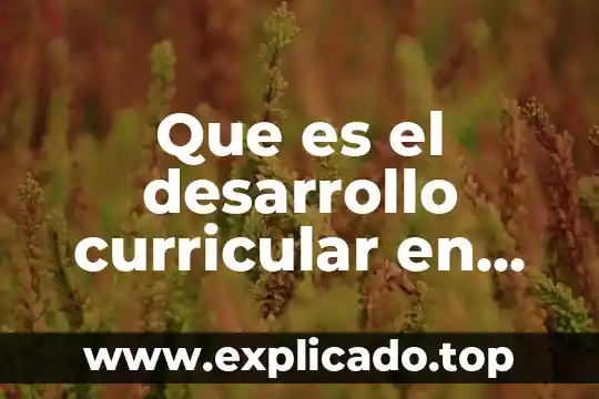 Que es el desarrollo curricular sena 3 Que es el desarrollo curricular en educacion