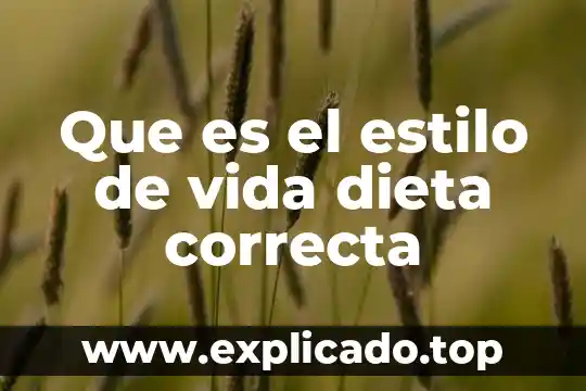 Que es importante hacer para consumir una dieta saludable 6 Que es el estilo de vida dieta correcta