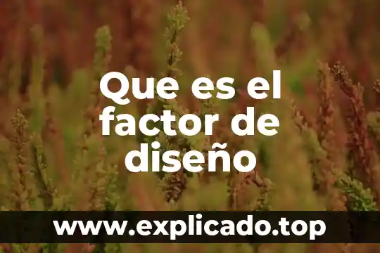 Que es el factor cinetico en quimica 8 Que es el factor de diseño