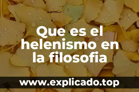 Que es naturaleza en la filosofia 5 Que es el helenismo en la filosofia