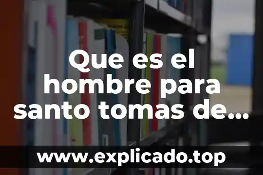 Que es la filosofia de la vida para santo tomas 7 Que es el hombre para santo tomas de aquino yahoo