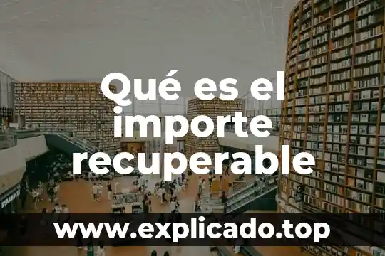 Que es importe de interses 3 Qué es el importe recuperable