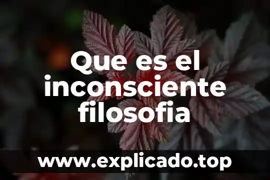 Que es el inconsciente filosofia