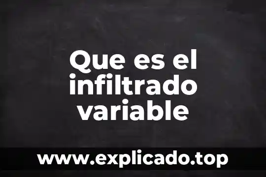 Que es una variable en probabilidad 6 Que es el infiltrado variable