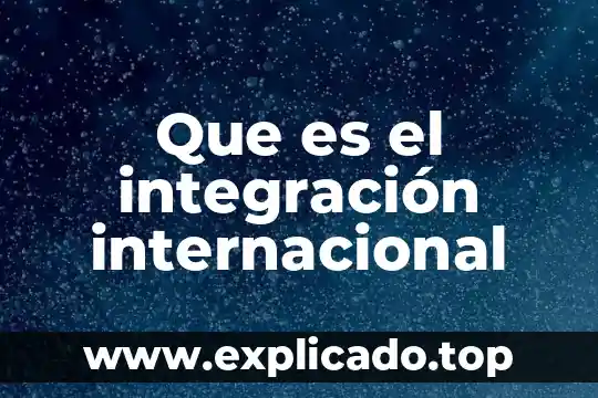 Que es la etapa de integración 5 Que es el integración internacional