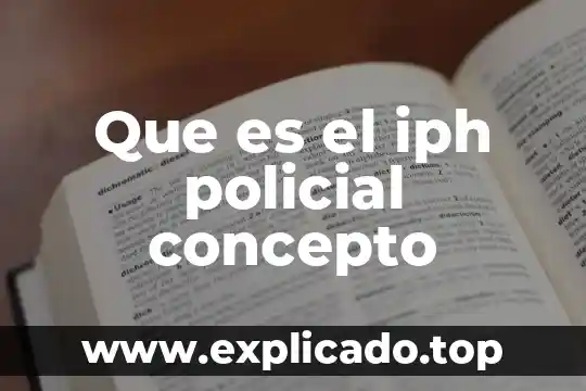 Qué es vigilancia policial en México 5 Que es el iph policial concepto