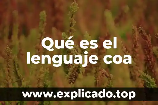 En logica que es lenguaje 7 Qué es el lenguaje coa