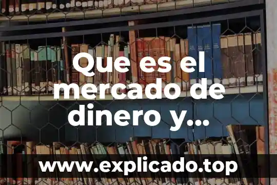 Que es el dinero en derecho mercantil 6 Que es el mercado de dinero y capitales en mexico