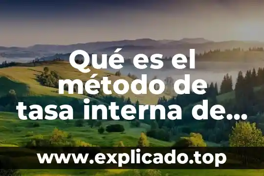 Que es el rendimiento en una prueba psicométrica 4 Qué es el método de tasa interna de rendimiento
