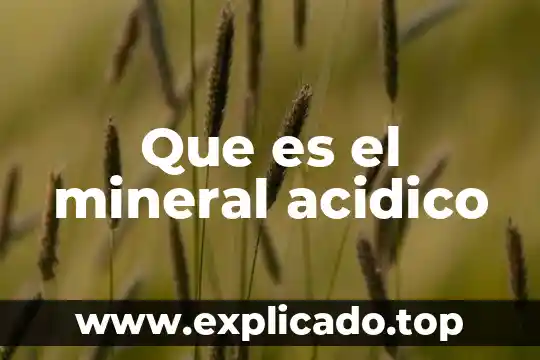 Que es el mineral acidico