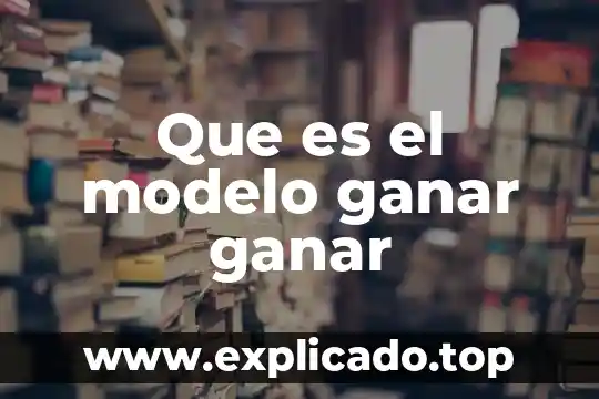 Que es un modelo ineractivo 6 Que es el modelo ganar ganar