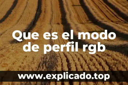 Qué es un perfil complejo arquitectura 4 Que es el modo de perfil rgb