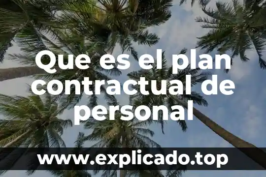Que es el.demonio personal 6 Que es el plan contractual de personal