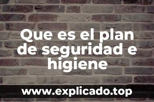Que es la auditoria de seguridad e higiene 8 Que es el plan de seguridad e higiene
