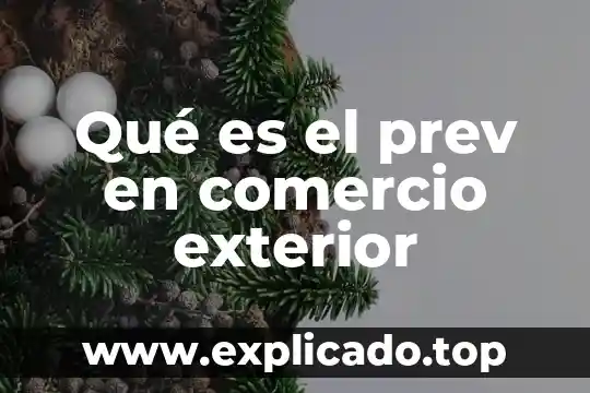 Que es miscelanea del comercio exterior 4 Qué es el prev en comercio exterior
