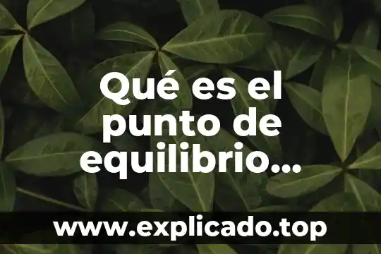 Que es estructuras especializadas 6 Qué es el punto de equilibrio financiero