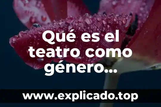 Qué es el teatro para que nos ayuda saber improvisar 7 Qué es el teatro como género literario
