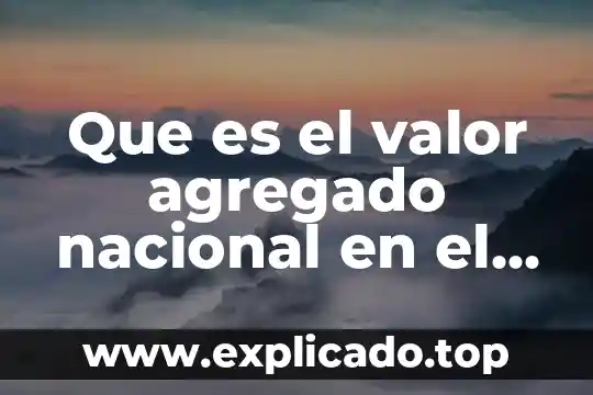 Que es dar valor agregado a al ganado 4 Que es el valor agregado nacional en el tlcan