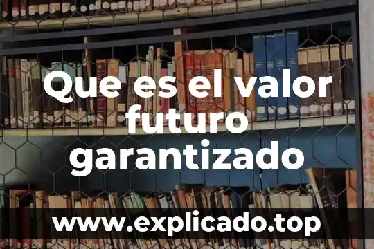 Que es el valor en la empresa 3 Que es el valor futuro garantizado