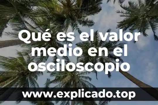 Que es un medio nutritivo 4 Qué es el valor medio en el osciloscopio