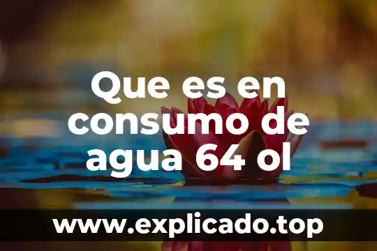 Que es en consumo de agua 64 ol