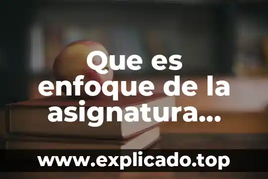 Que es el have un ejemplo 5 Que es enfoque de la asignatura ejemplo