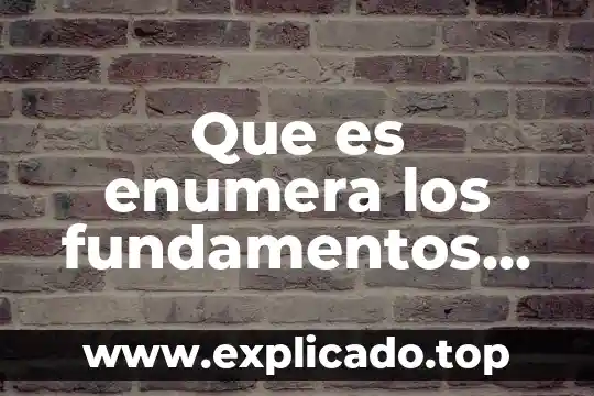 Para que es la materia fundamentos de la investigacion 6 Que es enumera los fundamentos de la administracion