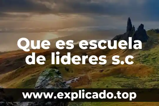 Que es sintomas caracteristicos 7 Que es escuela de lideres s.c