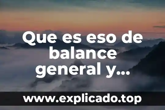 Que es lo que contiene un balance general 4 Que es eso de balance general y estado de resultados