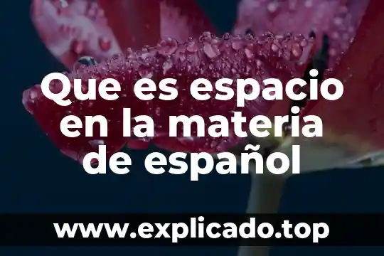 Que es un espacio historico de axtla de terrazas 8 Que es espacio en la materia de español